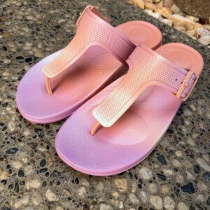 FitFlop® iQushion Adjustable Buckled Sandal Pink Urban Iridescent - 8